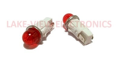 INDICATOR LAMP 125V RED NEON  0.50" MNT HOLE