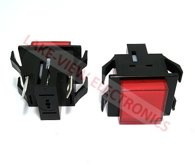 INDICATOR LAMP 125V RED NEON 1/4" Q.C. TERMINALS SNAP MNT