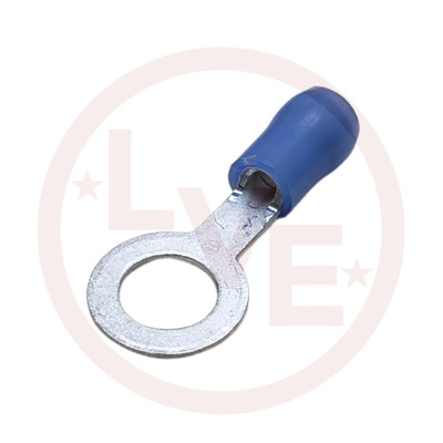 TERMINAL RING 16-14 AWG 1/4" STUD INSULATED BLUE NYL