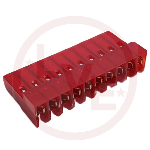 CONNECTOR HEADER RECEPTACLE 10 POS MTA .156"P RED