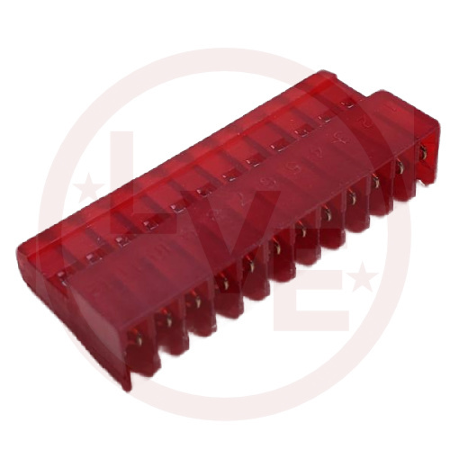 CONNECTOR HEADER RECEPTACLE 12 POS MTA .100"P RED