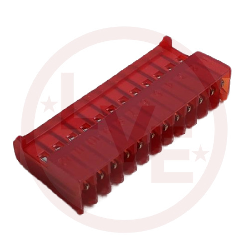 CONNECTOR HEADER 12 POS MTA RIGHT ANGLE MNT IDC .100"P RED