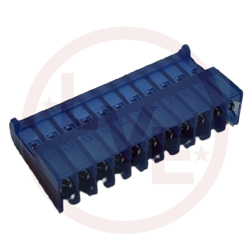 CONNECTOR HEADER 11 POS MTA RIGHT ANGLE MNT IDC .100"P BLUE