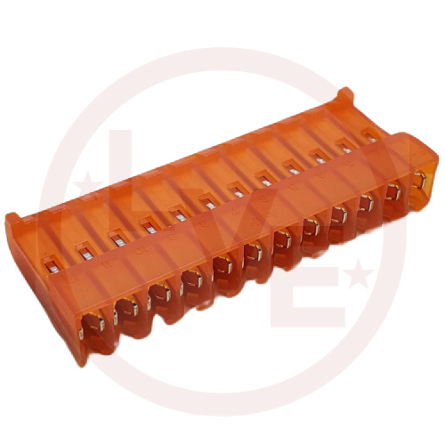 CONNECTOR HEADER 12 POS MTA IDC .156"P ORANGE