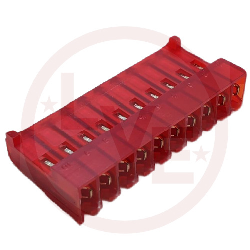 CONNECTOR HEADER 10 POS MTA IDC  .156"P RED