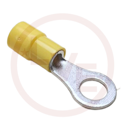 TERMINAL RING 12-10 AWG 1/4" STUD INSULATED YELLOW PVC