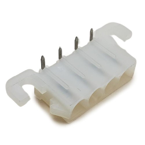 TE CONN 1-350948-0 CONNECTOR HEADER RIGHT ANGLE 4 POS THROUGH HOLE .250" P WHITE