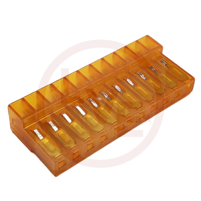 AMP 1-640431-1 CONNECTOR HEADER RECEPTACLE 11 POS MTA .156"P ORANGE