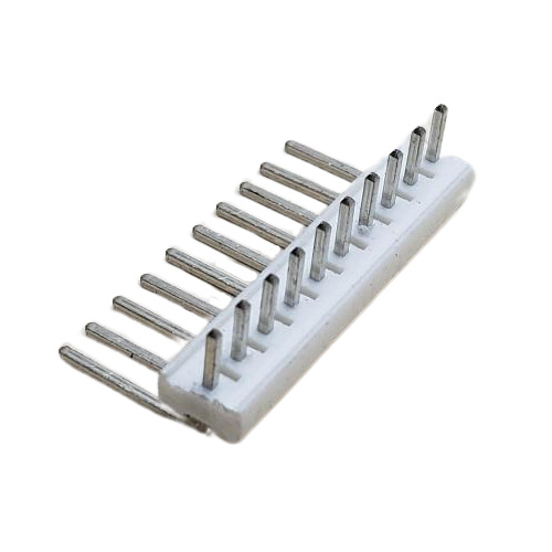 AMP 1-640453-0 CONNECTOR HEADER RIGHT ANGLE 10 POS VERTICAL THROUGH HOLE .100"P TIN NATURAL