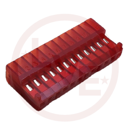 AMP 1-643813-2 CONNECTOR HEADER 12 POS MTA RIGHT ANGLE MNT IDC .100"P RED