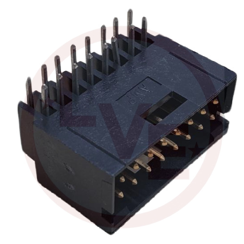 AMP 103166-6 CONNECTOR HEADER 16 POS RIGHT ANGLE VERT .100"P 30AU BLACK