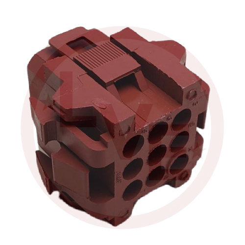 CONNECTOR HEADER 9 POS RECEPTACLE .197"P BLACK METRIMATE