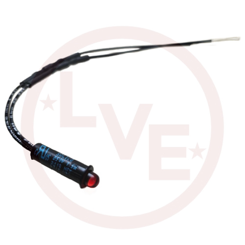 INDICATOR 250V RED LED 6" LEADS PNL MT LIGHT