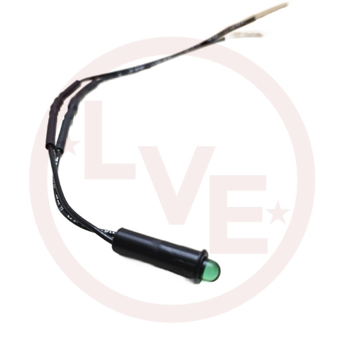 INDICATOR 250V GREEN LED 6" LEADS PNL MT LIGHT