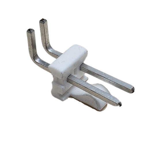 CONNECTOR HEADER 2 POS RIGHT ANGLE .156"P W/FRICTION LOCK NATURAL