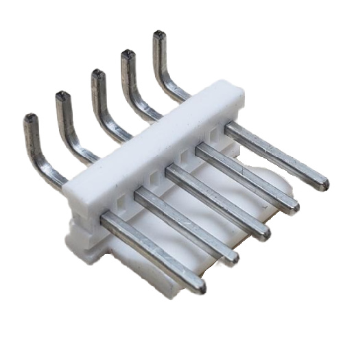CONNECTOR HEADER 5 POS RIGHT ANGLE .156"P W/FRICTION LOCK NATURAL