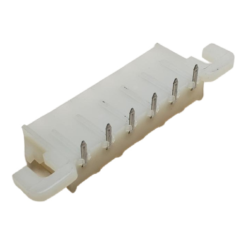CONNECTOR HEADER 5 POS MALE VERTICAL THROUGH HOLE RIGHT ANGLE .250"P TIN NATURAL