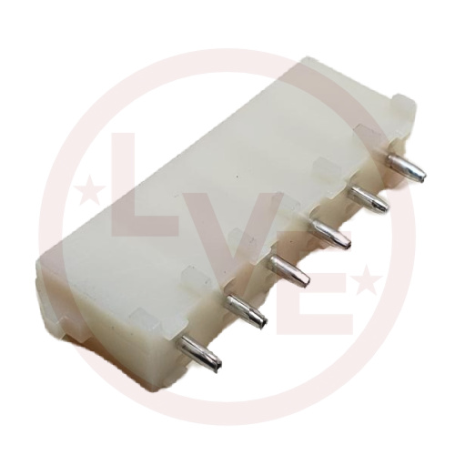 CONNECTOR HEADE 6 POS MALE THROUGH HOLE VERTICAL .250"P TIN WHITE