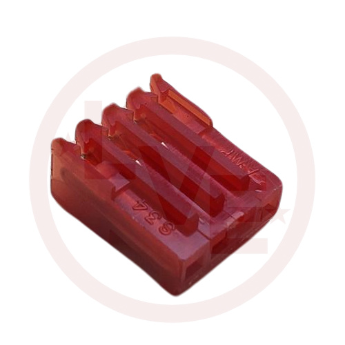 AMP 643813-4 CONNECTOR RECEPTACLE 4 POS RIGHT ANGLE 22AWG RED MTA-101