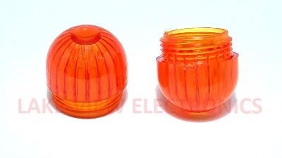 INDICATOR LENS CAP TRNSP FLUTED DOME AMBER