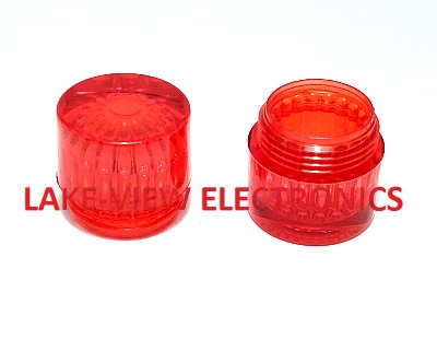 INDICATOR LENS CAP RED TRANSPARENT ROUND CYLINDRICAL FLUTED