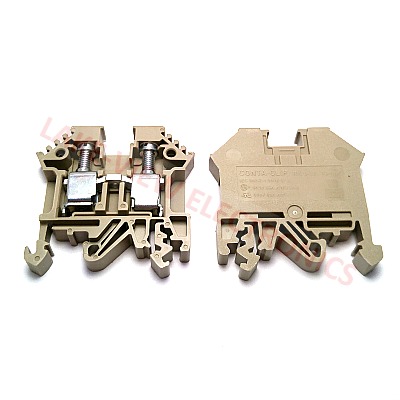 TERMINAL BLOCK 2POS TS 32/35 DIN RAIL MOUNT BEIGE