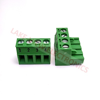 TERMINAL BLOCK 4POS 5.08P IMPRINTED RIGHT ANGLE PLUGGABLE GREEN
