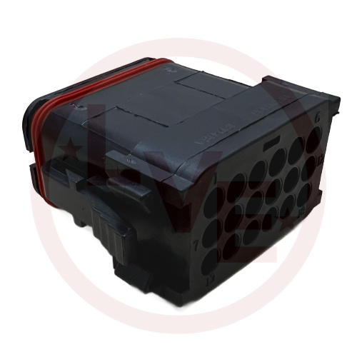 CONNECTOR 18 POS 20-14AWG PLUG HOUSING BLACK