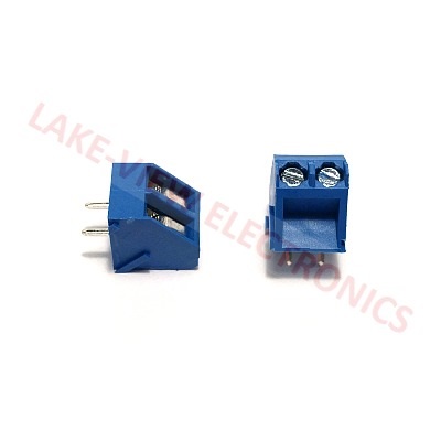 TERMINAL BLOCK 2POS 5P 45DEG PCB BLUE