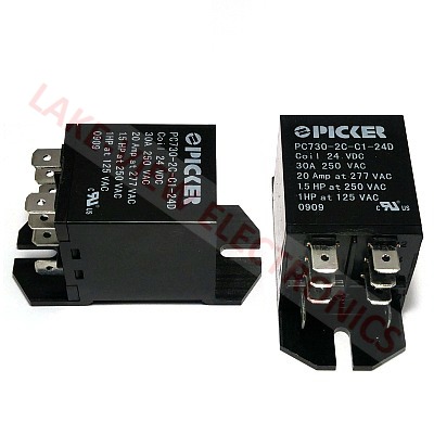 RELAY 24VDC 30A DPDT SIDE FLANGE MOUNT  W/QUICK CONNECT TERMINALS POWER RELAY
