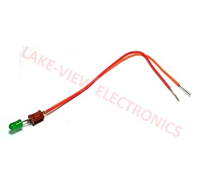 INDICATOR 28V GREEN LED 6" LEADS