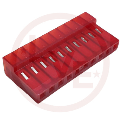 CONNECTOR HEADER RECEPTACLE 10 POS MTA .156"P RED