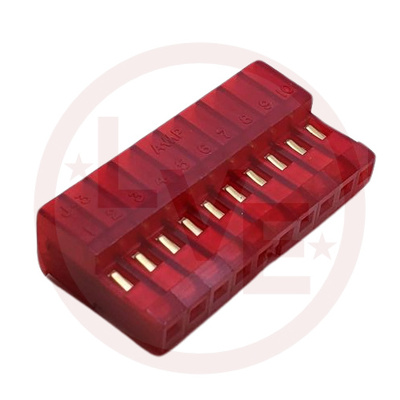 CONNECTOR HEADER 10 POS MTA IDC .100"P RED