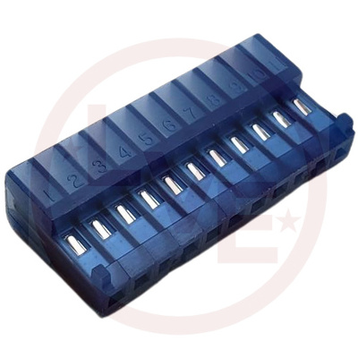 CONNECTOR HEADER 11 POS MTA RIGHT ANGLE MNT IDC .100"P BLUE